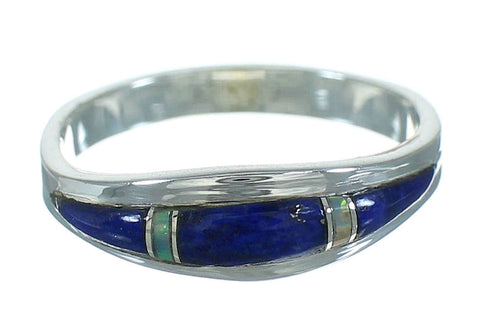 Lapis Opal Genuine Sterling Silver Southwest Ring Size 6-3/4 QX85350